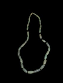 Superior Pre Columbian Jade Bead Necklace 23" Long
