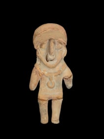 5 3/4" Tall, Pre Columbian Pottery Figurine, Broken & Glued