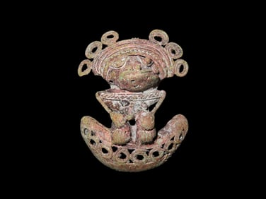Rare Copper Tairona Tumbaga Figurine from South America, Pre Columbian