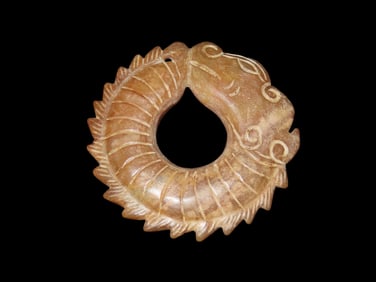 Chinese Carved Jade Dragon Pendant