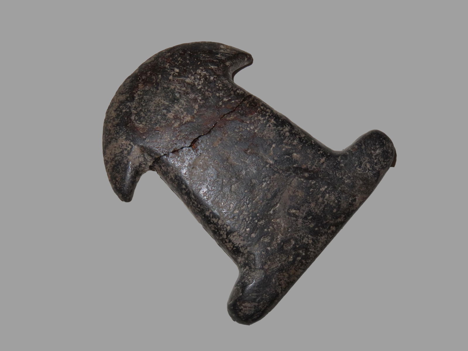 3 1/4" Long Pre Columbian Spud/Celt made of Hematite, Broken/Glued (1 of 6)