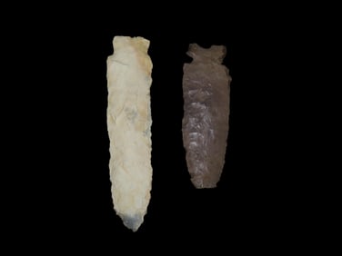 Group of 2 Arrowheads, Broken/Glued Etley