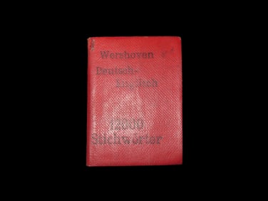 Rare Miniature-Lilliput- German to English Dictionary, Red Leather Binding, Great Condition