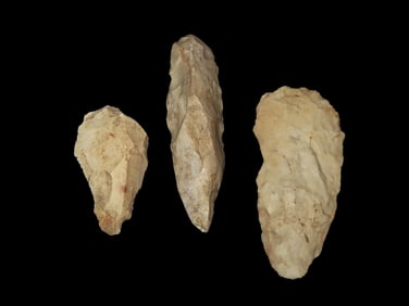 Lot of 3 Flint Tools found in St Clair Co., Illinois, Near Caseyville, 1929