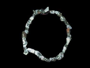Green and White Bead Necklace