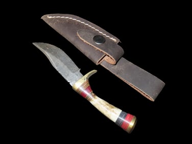 Bone Handle Damascus Knife.