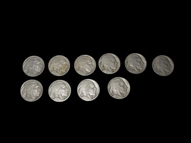 10 Select Indian Head Buffalo Nickels.