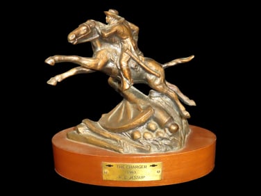 8 3/4" Tall Bronze Statue "The Charger" 1963 R. L. Jessup