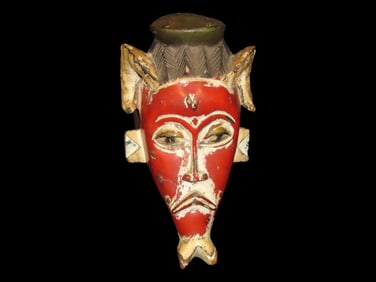 9.3/4" Tall African Tribal Mask. Late 1800's Early 1900's