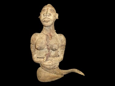 Fertility Urn / Terracotta Statue, Congo African. 16 1/4" Tall
