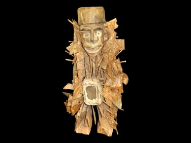 21 1/2" Tall Medicine Man / Doctor Statue, Cameroon Africa. Wildly Creative and early 20th Century