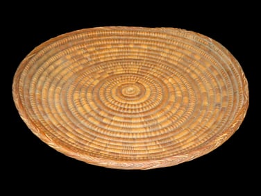 18 1/2" Wicker Basket, Hand Woven, 20th Century