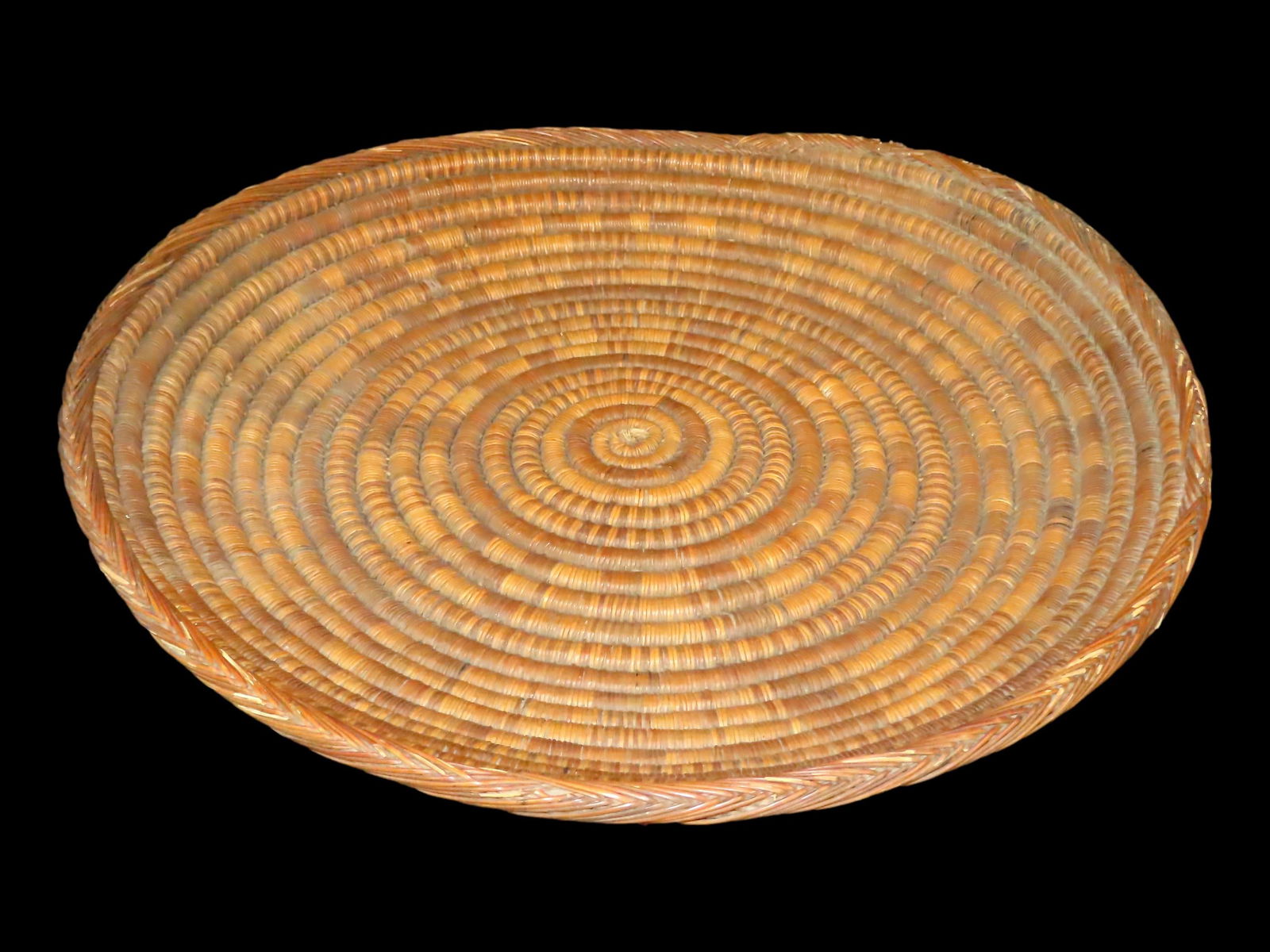18 1/2" Wicker Basket, Hand Woven, 20th Century (1 of 5)