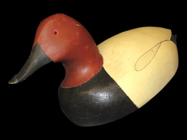 Wood Canvasback Duck Decoy, 14 1/2"