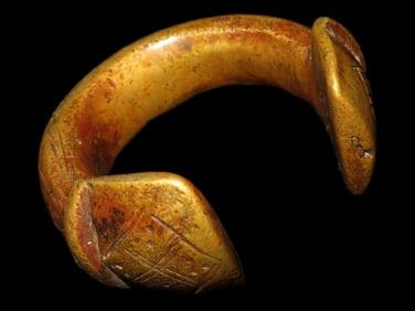 Tribal Brass Cuff, African, Currency Bracelet,