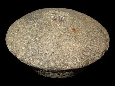Lava Stone Pre Columbian Fire Starting Drill Weight, 5" Dia