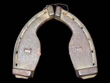 Hand Forged Iron Oxe Shoe, Marked "1"