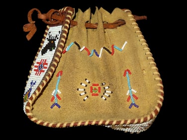 5 1/2" by 5" Beaded Pouch From Indian Ridge Museum, Ex Ray Vincent