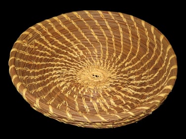 7 1/2" x 1 3/4" Pine Needle Basket, Native American Made