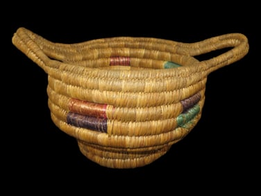 10" x 16 3/4" Native American Eskimo Carrying Basket