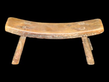 11 1/4" x 5 1/8" 19th Century Japanese Takamakura Headrest, Antique Wooden Handmade Takamakura