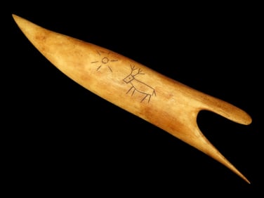 9" Inuit Carved Bone Knife