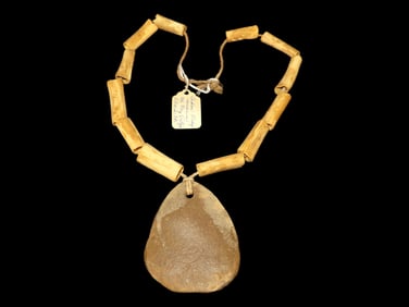 Bone and and Slate Pendant Necklace -Indian Ridge Museum Col. Vietzen