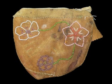 7 1/4" x 6" Turn of the Century Beaded Zip Bag Purse