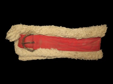 38" Horse Girth Strap, Red and White