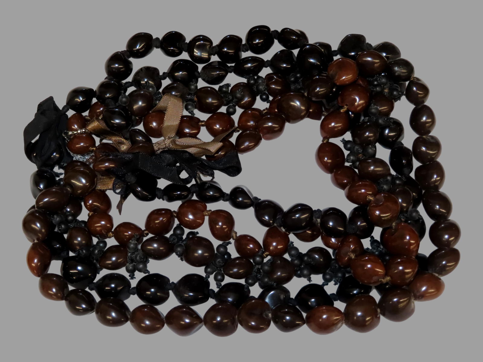 Kukui Nut Lei, a traditional Hawaiian necklace made from the polished nuts of the Kukui tree (1 of 7)