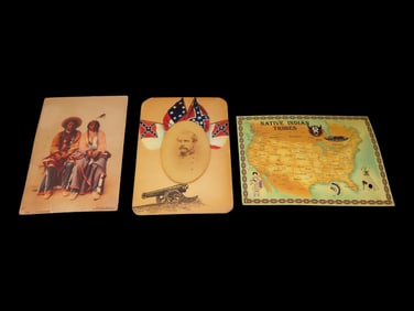 Set of Civil War and Native American Postcards and Calendar