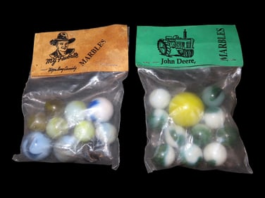 Lot of Misc Advertisement Marbles, Hopalong Cassidy, John Deere
