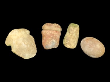 Lot of 4 Native American Field Grade Hardstone Tools-2 Axes/1 Celt/1 Knapping Stone