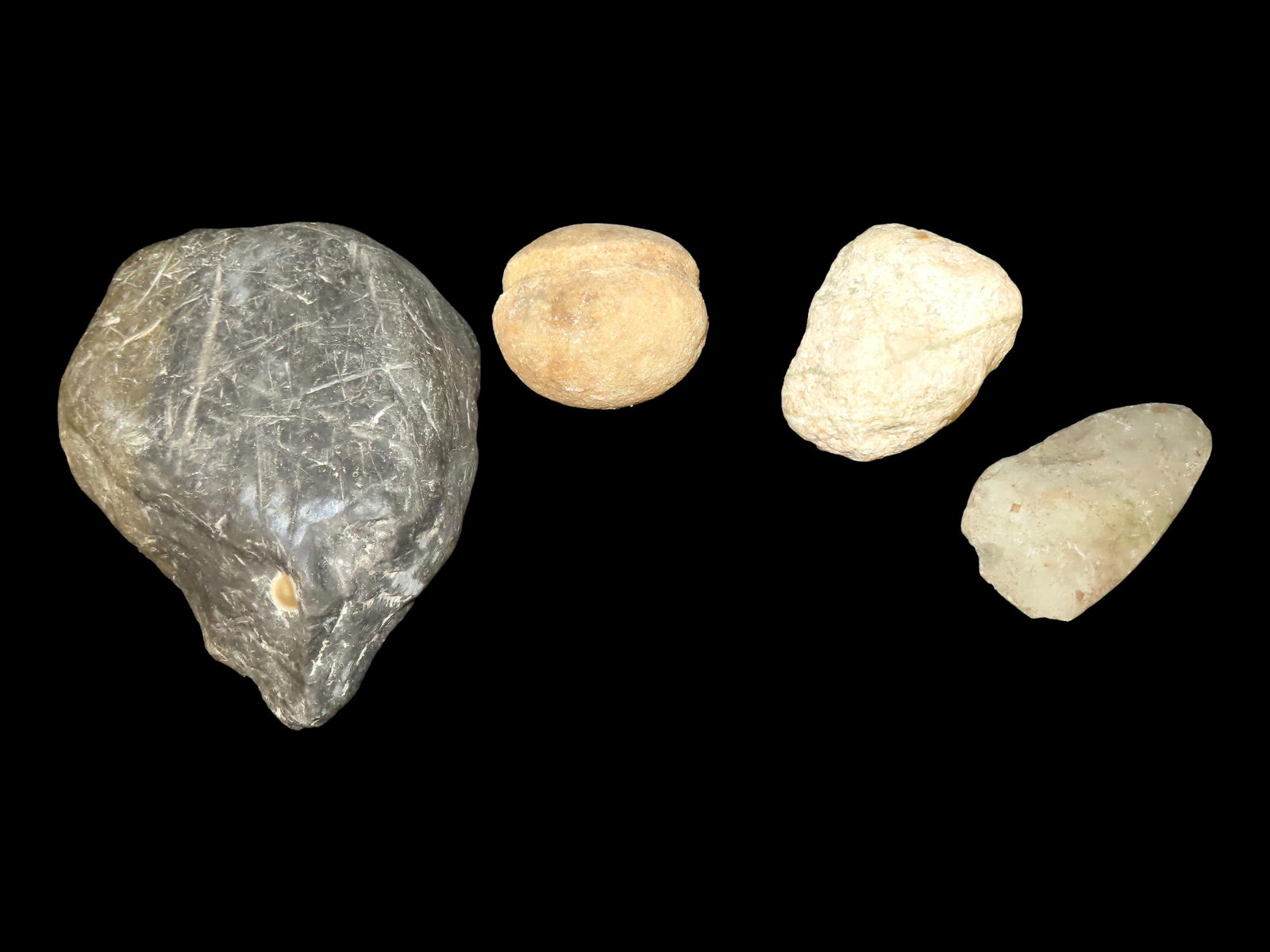 Lot of 4 Native American Field Grade Hardstone Tools- Maul, Axe, Celt (1 of 3)