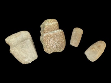 Lot of 4 Native American Field Grade Hardstone Tools- Axes, Celt