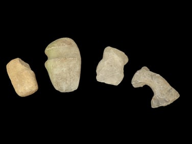 Lot of 4 Native American Field Grade Hardstone Tools-Axes, Celt, Unknown