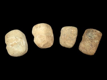 Lot of 4 Native American Field Grade Hardstone Tools- Axes/Mauls