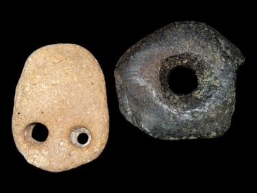 Lot of 2 drilled Stones- Weights