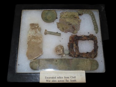 Rikers Case of Excavated relics from Civil War Sites across the American South