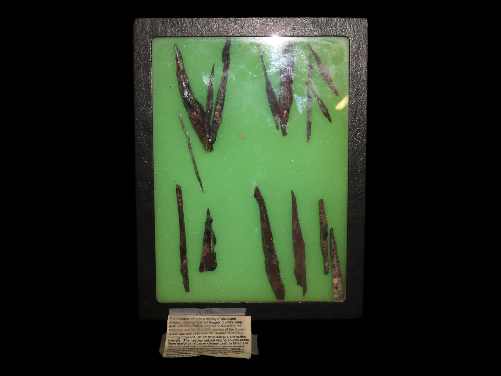 Rikers Case of Obsidian Needles, Davis Creek Site: Rikers Case of Obsidian Needles, Davis Creek Site