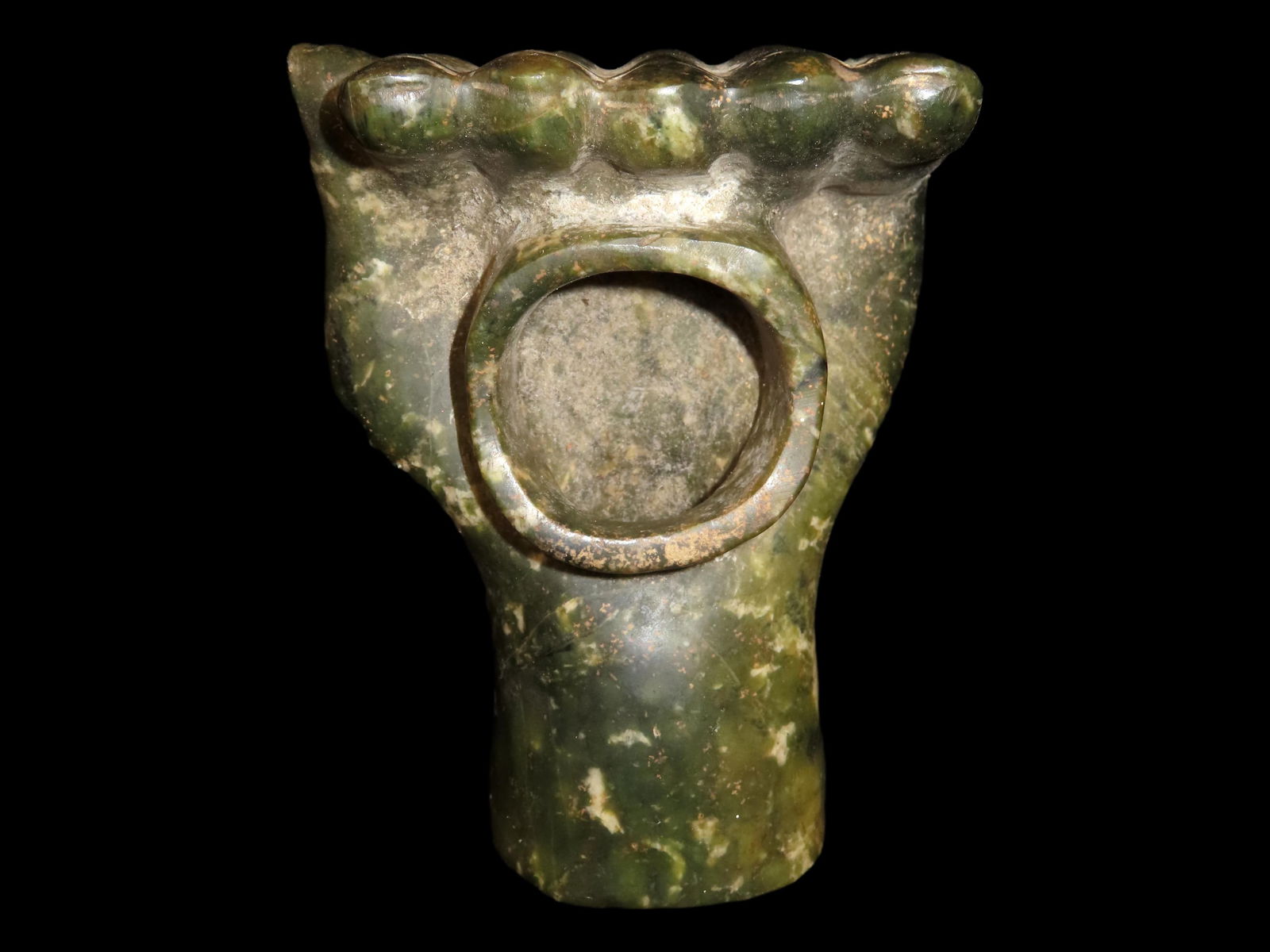 Vinatge Asian Green Jade Hand Pipe: Vinatge Asian Green Jade Hand Pipe
