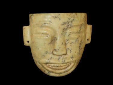 8 3/4" Hand Carved Pre-columbian Teotihuacan Death Mask