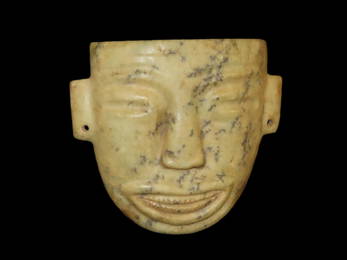 8 3/4" Hand Carved Pre-columbian Teotihuacan Death Mask