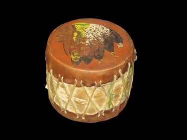 5 1/4" x 6" Children's Toy Native American-style Drum
