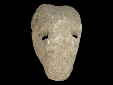 8 3/4" Crude Stone Mask(Fossil Alien Skull) found in 1942 Near Roswell NM prior to the reported "UFO