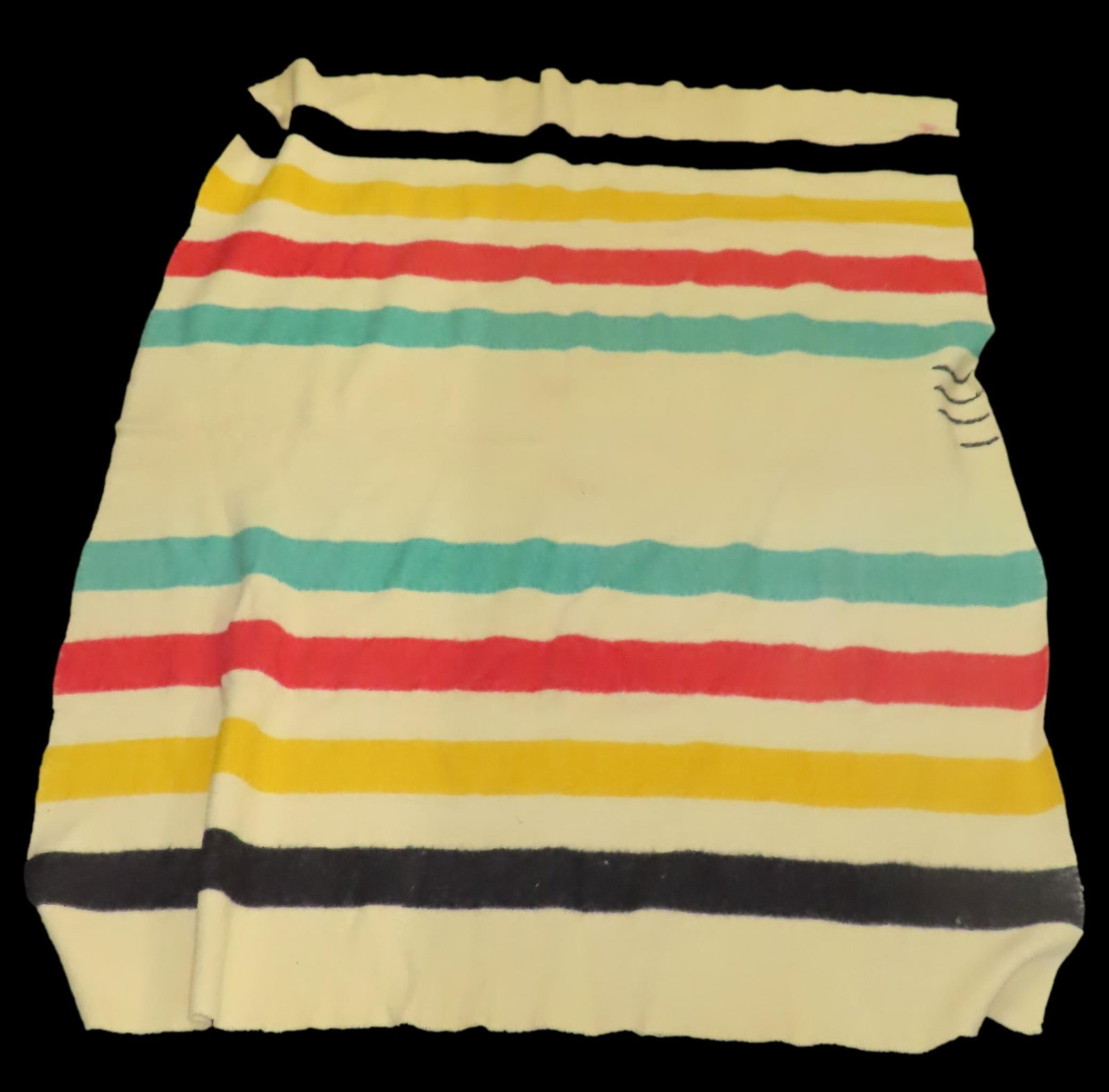 78" x 59" Hudson's Bay Point Blanket, 100% Wool, Multicolor 3.5 Points (1 of 8)