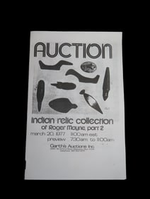 1977 Roger Mayne Indian Artifact Collection Auction Catalog, Garth's Auction, Fine Dovetails,