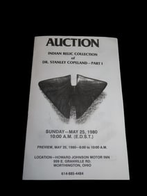 1980 Dr. Stanley Copeland Indian Artifact Collection Auction Catalog, Part 1, Painter Creek Auction