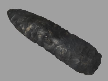 Incredible 4 3/4" Excello Paleo Knife / Firstview, Cole Co. Missouri, Motley COA. Beautiful piece of