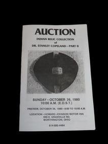 1980 Dr. Stanley Copeland Indian Artifact Collection Auction Catalog, Part 2, Painter Creek Auction
